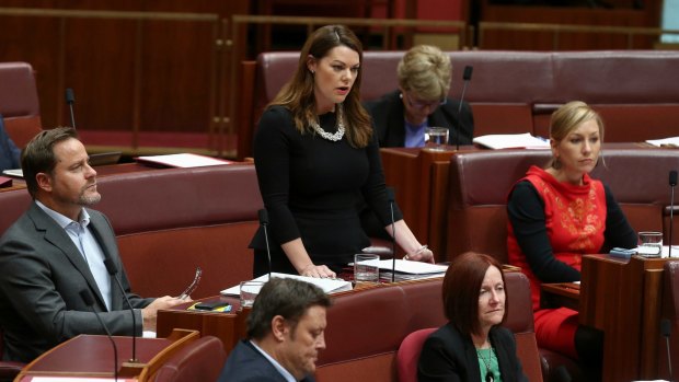 Greens Senator Sarah Hanson-Young has questioned the "community values" of Bendigo Bank over its operations on Nauru.