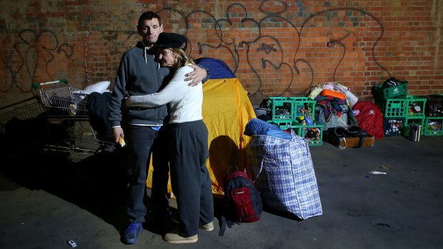 Homeless couple Dave and Kellie have been evicted from their makeshift camp at Enterprize Park.