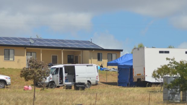 Australian Federal Police dug up parts of the Young property on Wednesday.