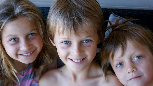 Lost on flight MH17: the Maslin children. From left, Evie, Mo and Otis.