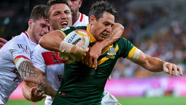 Strong arm: Billy Slater is another star England will seek to limit in the final.