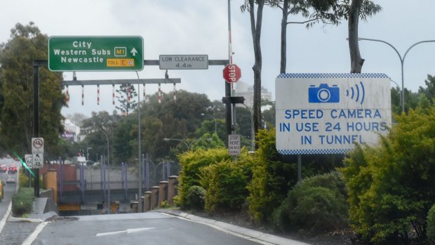 A warning sign about Sydney's most lucrative speed camera on the Eastern Distributor seems to have little effect on drivers.