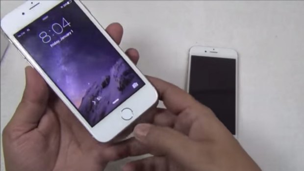 YouTube user GadgetsToUse compares a fake iPhone 6 (left) to the real deal.