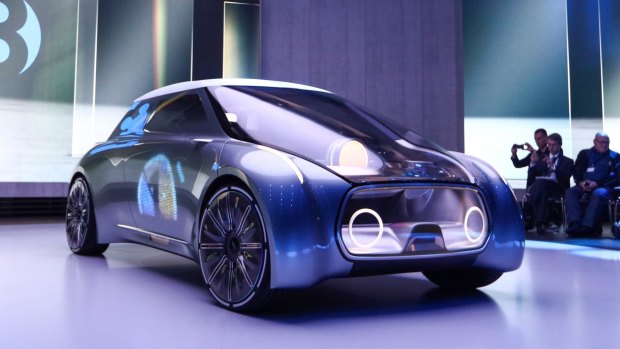 BMW's Mini Vision Next 100 electric concept car  unveiled in London in June.