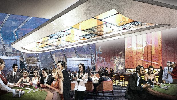 An artists' impression of a gaming area in the redeveloped Canberra Casino.