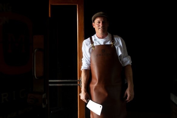 Butcher Chris Du Plessis at in his new Randwick butcher, Origin Meat.