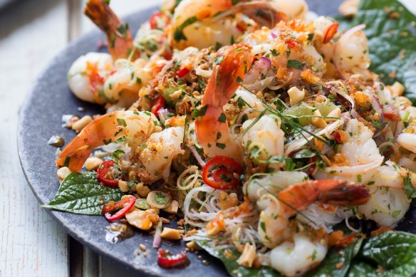 Punchy prawns: This dish is salty, hot and sweet, yet vibrantly fresh and cleansing.