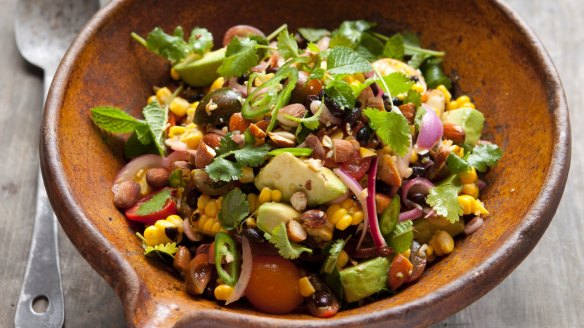 Colourful corn salad.