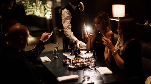 Lights, cameras, action: a tray of Caviar Martinis at Society.