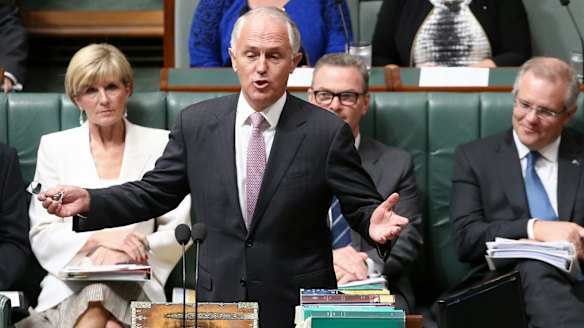 Prime Minister Malcolm Turnbull during question time on Monday.
