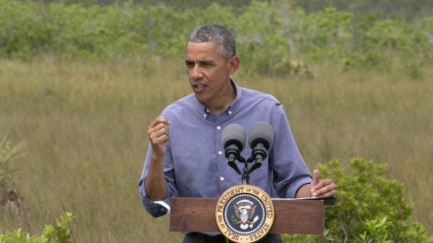 Obama said rising sea levels are putting the "economic engine for the South Florida tourism industry" at risk.