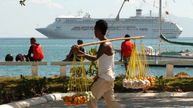 Pacific Jewel  was the first big cruise ship to visit Dili.