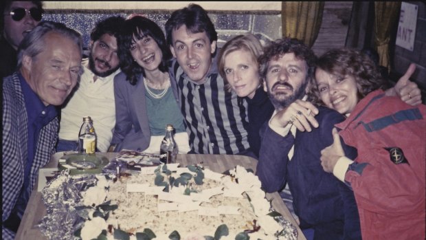 George Martin, Steve Gadd and his lady, Paul and Linda, Ringo and Barbara. Montserrat, February 1981
