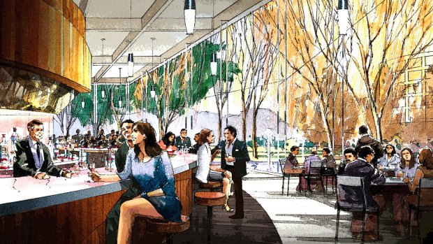 An artist impression of a bar area in the redeveloped Canberra Casino.
