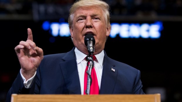 Sound and fury: Donald Trump speaking to the faithful in Wilkes-Barre, Pennsylvania.