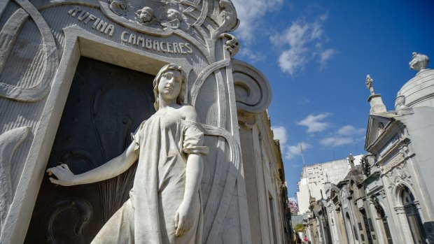 The tomb of Rufina Cambaceres at La Recoleta cemetery in Buenos Aires.