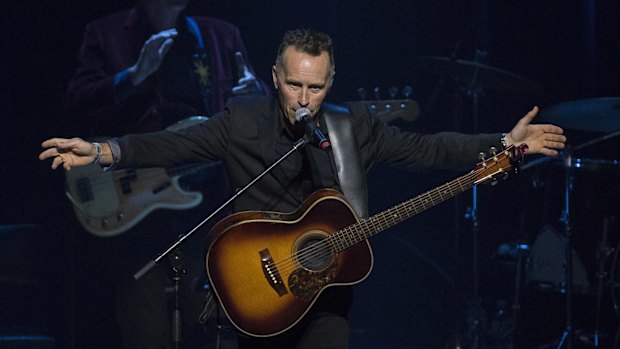 Singer Mark Seymour performs a song in honour of Stan Rofe.