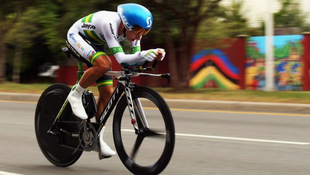 Katrin Garfoot in action during the Women's Elite Individual Time Trial at the UCI Road World Championships last year.