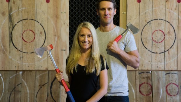 Steve Thomas and Lindsay Sharp in the St Peters warehouse where they are hoping to set up an axe throwing venue, depending on council approval. 