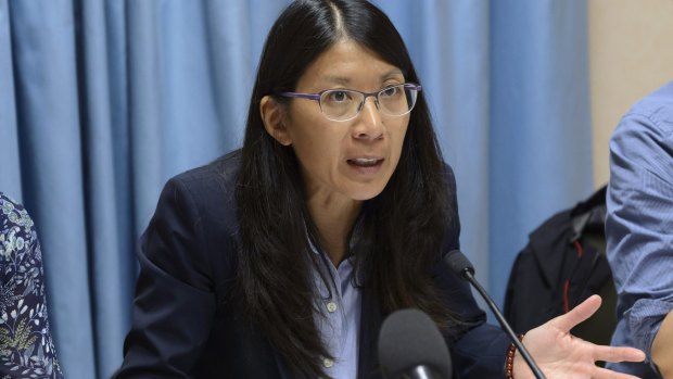 Joanne Liu, president of MSF International, speaks after the US air strike on the hospital in Kunduz.