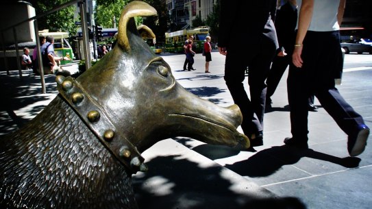 Larry La Trobe the cast metal dog is heading for storage.