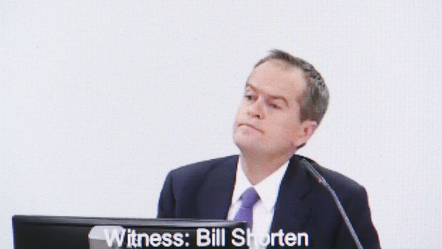Opposition Leader Bill Shorten answers questions at the royal commission.