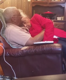 Ervin L. Jones and Doris Jones in a home video that has gone viral.