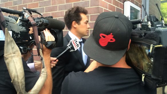 Nick Lindahl outside Burwood Local Court in January.