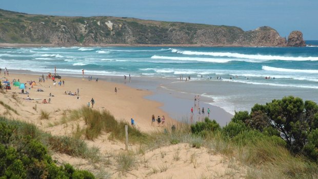 Cape Woolamai, Philip Island, where seven swimmers were rescued on Sunday.