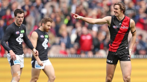 The Bombers had a happy ending to a difficult year, with Joe Daniher kicking five goals.