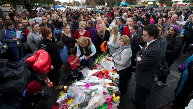 Hundreds of people attended a vigil for murdered mother of four Fiona Warzywoda in  2014. 