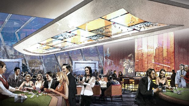 An artist impression of a gaming area in the redeveloped Canberra Casino.