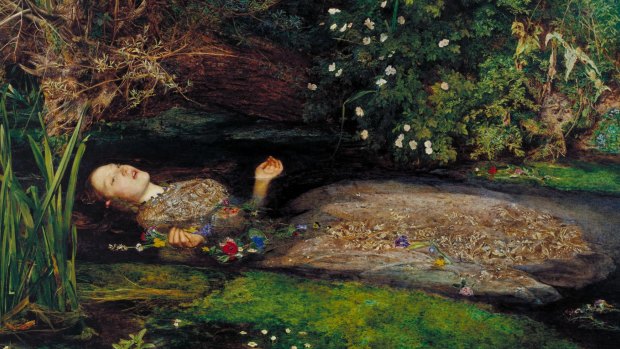 Ophelia by John Everett Millais: model Elizabeth Siddal fell ill posing in a cold bath.