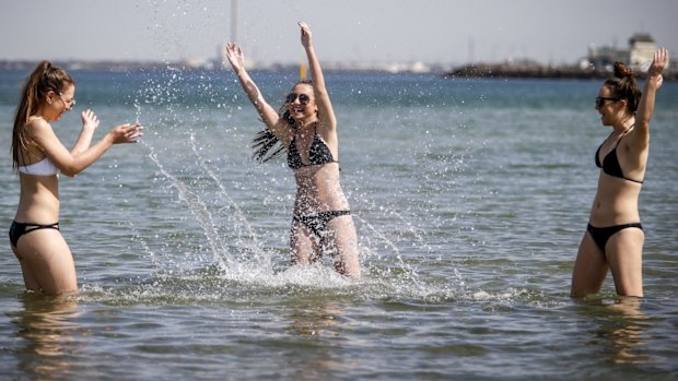 It was beach weather in Perth on Sunday.