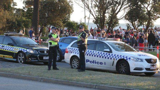 Police were on site as the revellers got increasingly rowdy.
