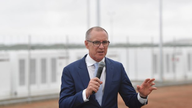 SA Premier Jay Weatherill during the launch of Tesla's 100 megawatt lithium-ion battery at Jamestown.