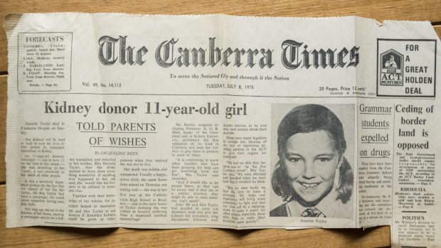 The Canberra Times, clipping from Tuesday 8th July 1975, featuring Annette Taylor. 