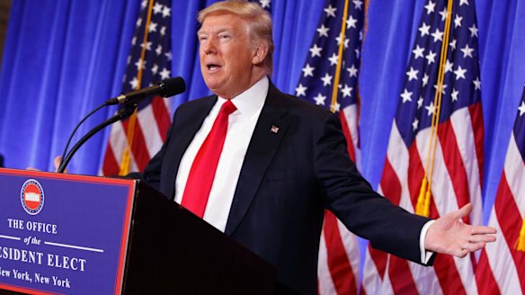 President-elect Donald Trump at the press conference. 