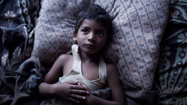 Sunny Pawar plays Saroo Brierley as a child in <i>Lion</i>.