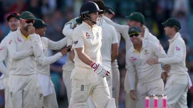Opportunity lost: England captain Joe Root  is dismissed for 83.