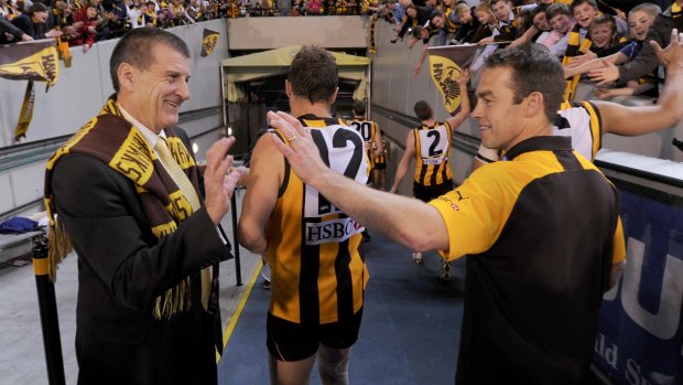 Clash awaits: Jeff Kennett and Alastair Clarkson have had a fractious relationship in the past.