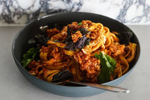 Swap pesto for romesco in this pasta.