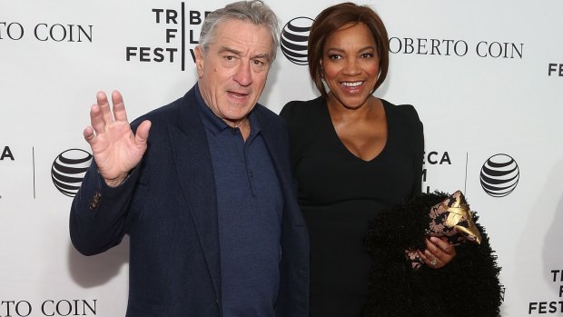 Robert De Niro and wife, Grace Hightower, attend the Tribeca Film Festival in 2015.
