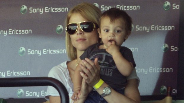Elin Nordegren with the couple's son Charlie in 2010.