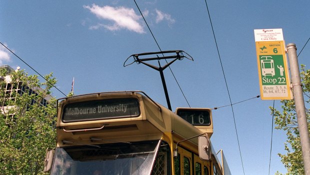 Well served: Melbourne Uni has a tram that delivers students, and the occasional academic, to the door. 