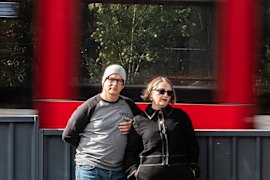 Dave and Marion Corbett at the back of their Dundas home.