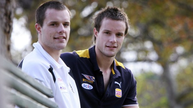 Twins Nathan and Mitch Brown were drafted to the AFL together to Collingwood and West Coast respectively.