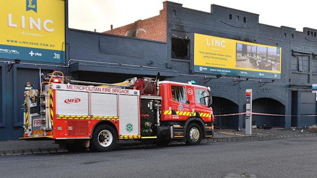 The scene of the blaze in Essendon.