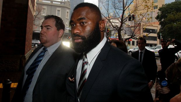 Parramatta Eels player Semi Radradra who is charged with domestic violence at Parramatta Local Court in July.