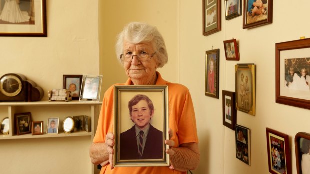 Still grieving: Audrey Nash with a picture of her son Andrew.